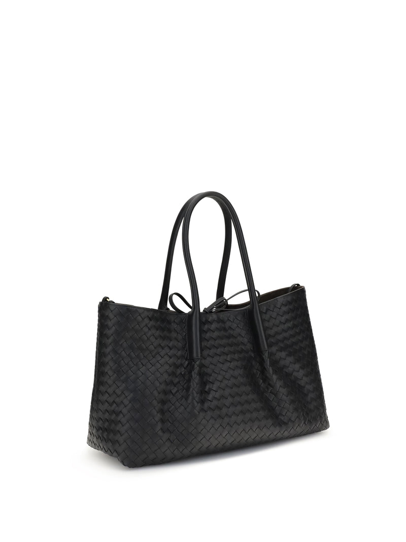 Bottega Veneta Pinacoteca Tote Bag — Black Calf Leather
