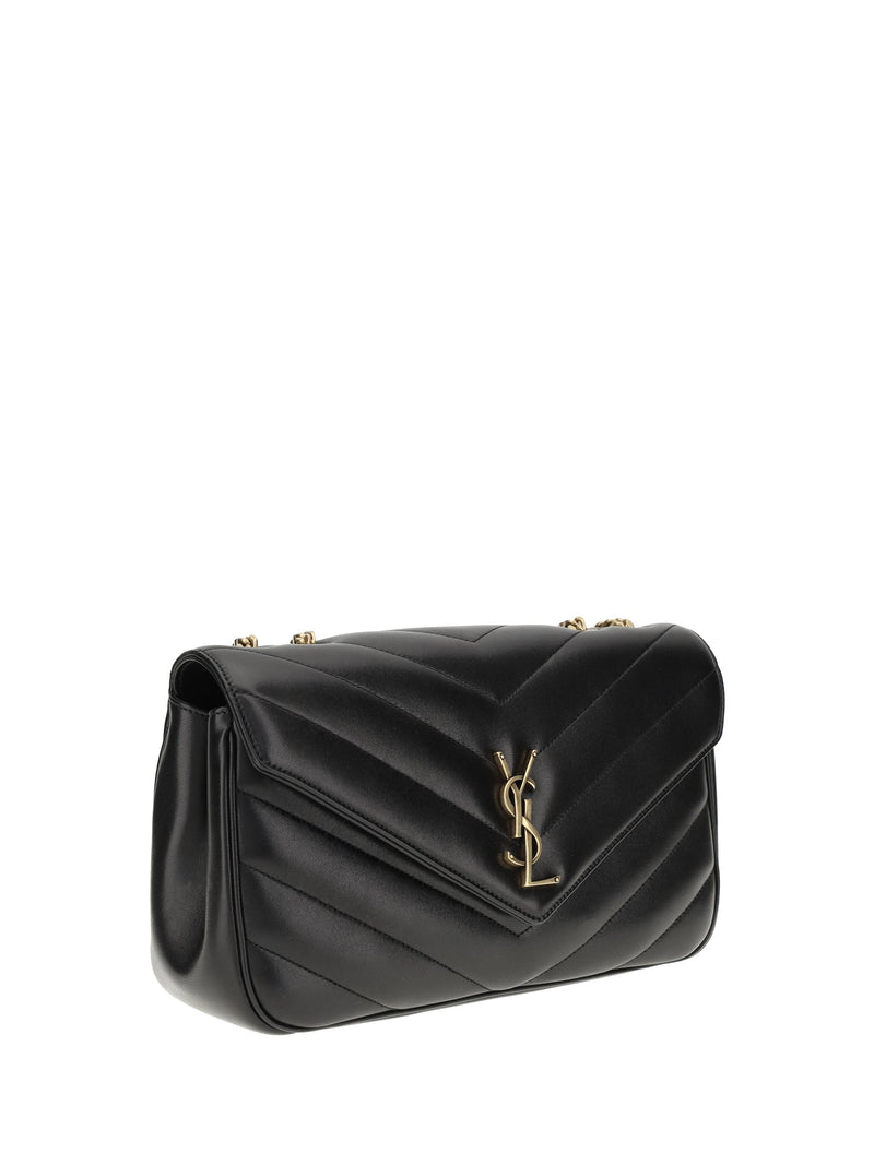 Saint Laurent Loulou Shoulder Bag — Black Lambskin