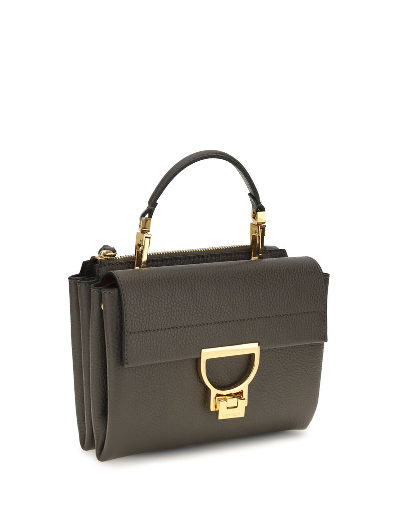 Coccinelle Arlettis Top Handle Bag — Gray Calf Leather Bos Taurus