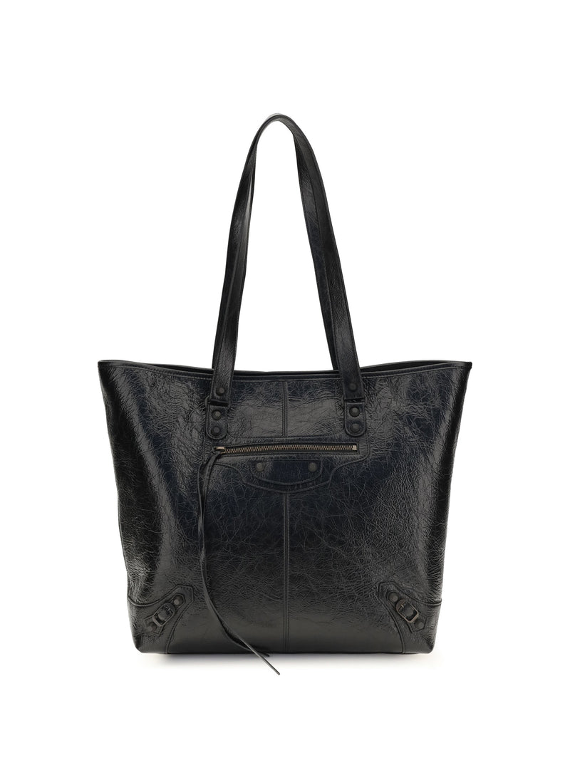 Balenciaga Le City Shoulder Bag — Black Lambskin Leather