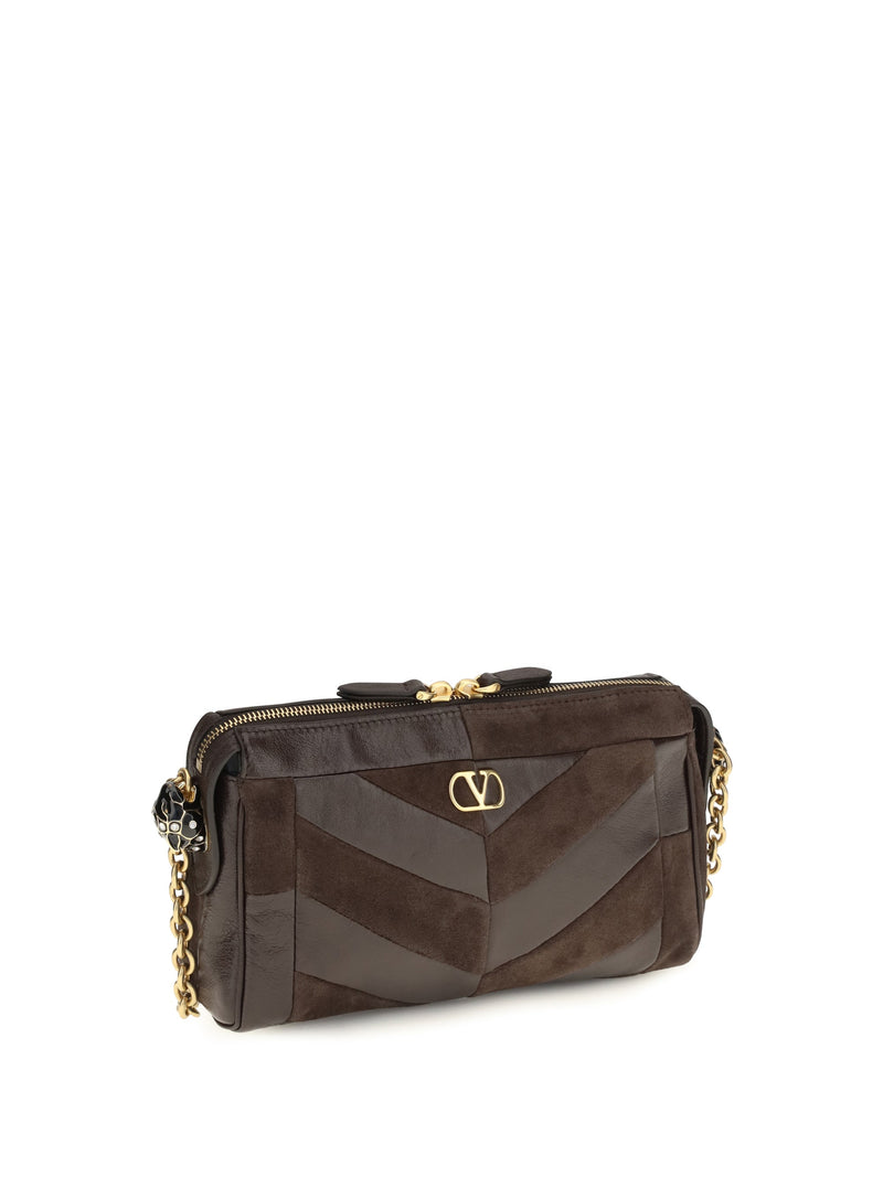 Valentino Garavani Panthea Shoulder Bag — Brown Calf Leather Bos Taurus