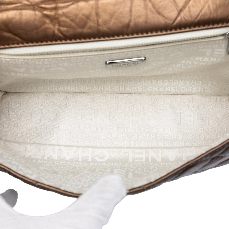 Quilted Metallic Aged Calfskin Vintage Ligne Flap - Image 4