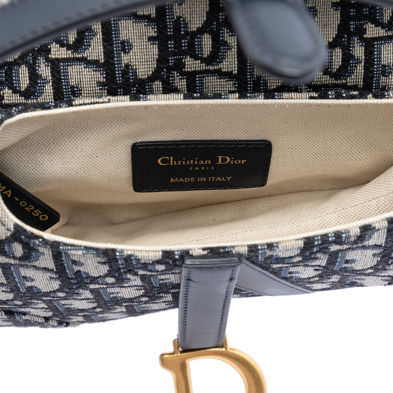 Mini Oblique Canvas Saddle Bag - Image 4