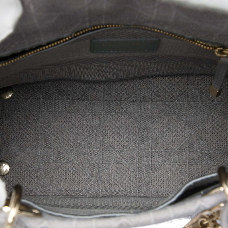 Medium Embroidered Canvas Cannage Lady D Lite - Image 4