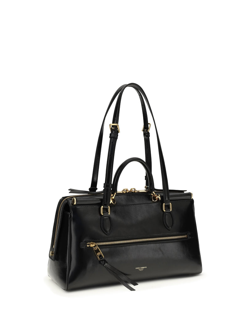 Dolce & Gabbana Vittoria Shoulder Bag — Black Calf Leather
