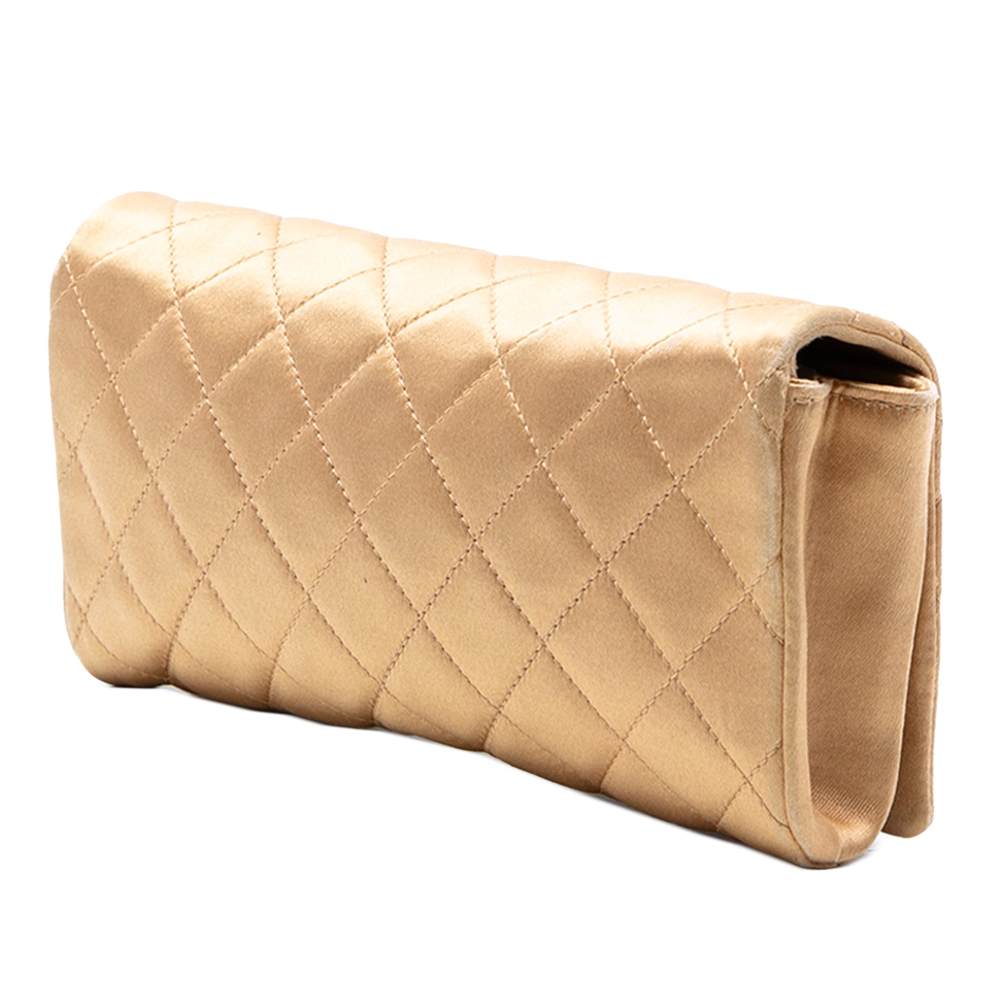 Quilted Satin Crystal Chain Clutch - Image 2