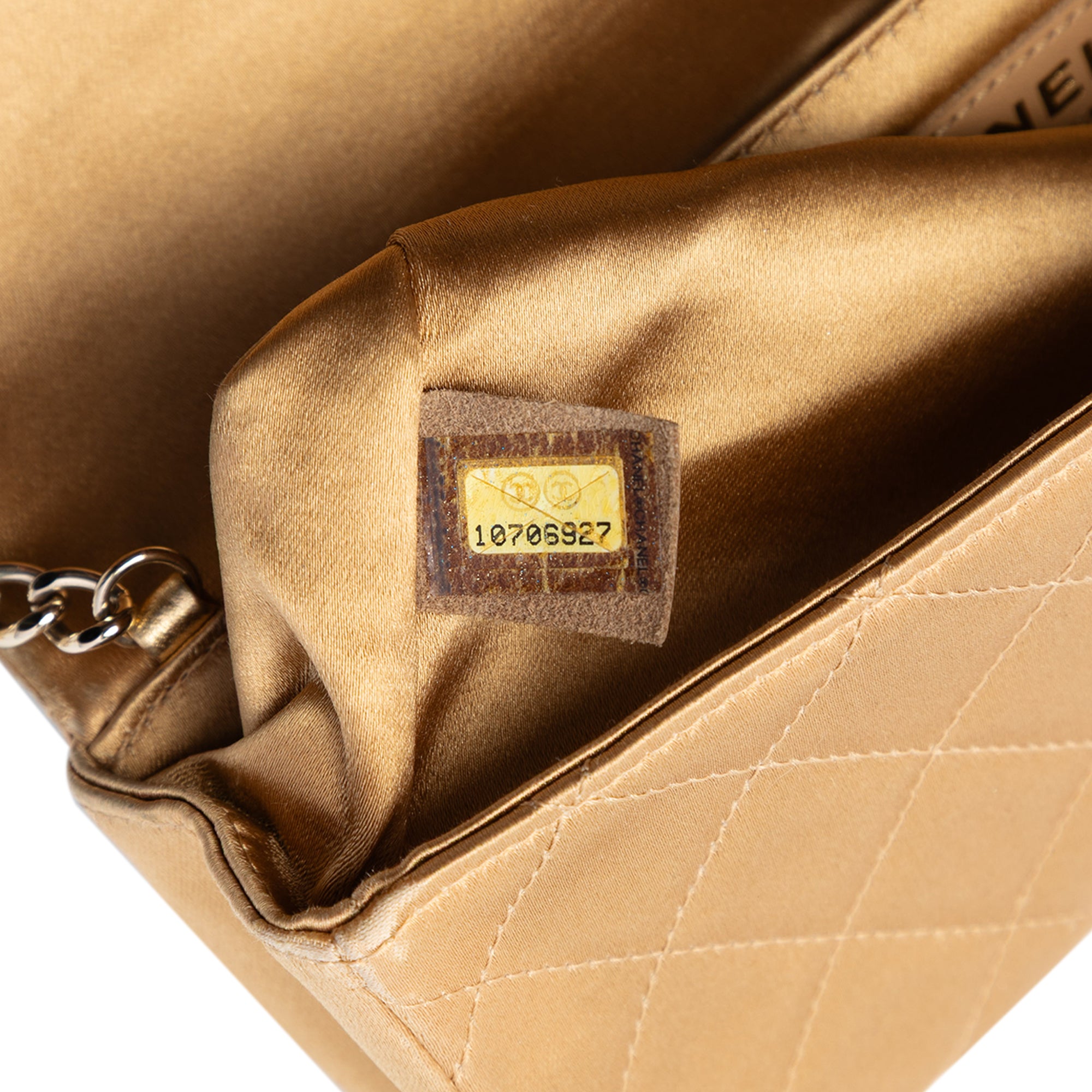 Quilted Satin Crystal Chain Clutch - Image 6