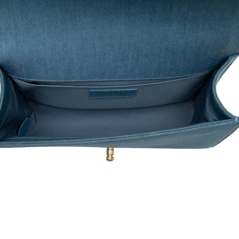 Old Medium Pleated Denim Boy Flap - Image 4