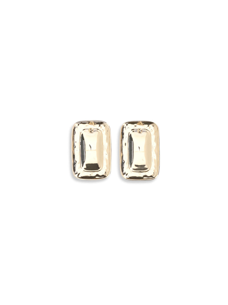 Self-Portrait Black Enamel Mottled Gold Earrings — Brass