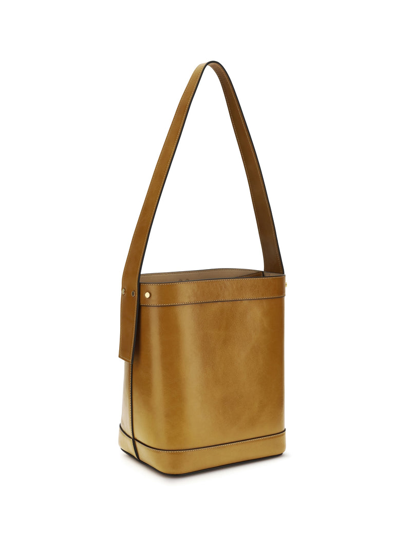 Versace Pivot Bucket Bag — Brown Calf Leather