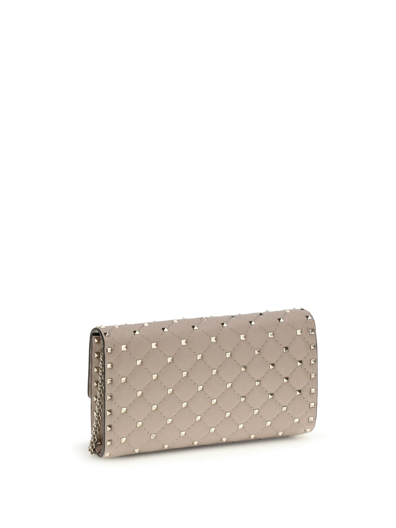 Valentino Garavani Rockstud Spike Shoulder Bag — Pink Nappa Leather