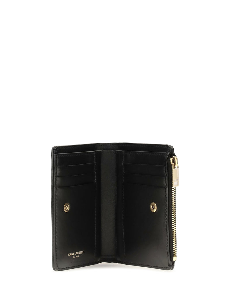Saint Laurent Niki Bifold Wallet — Black Calf Leather Bos Taurus