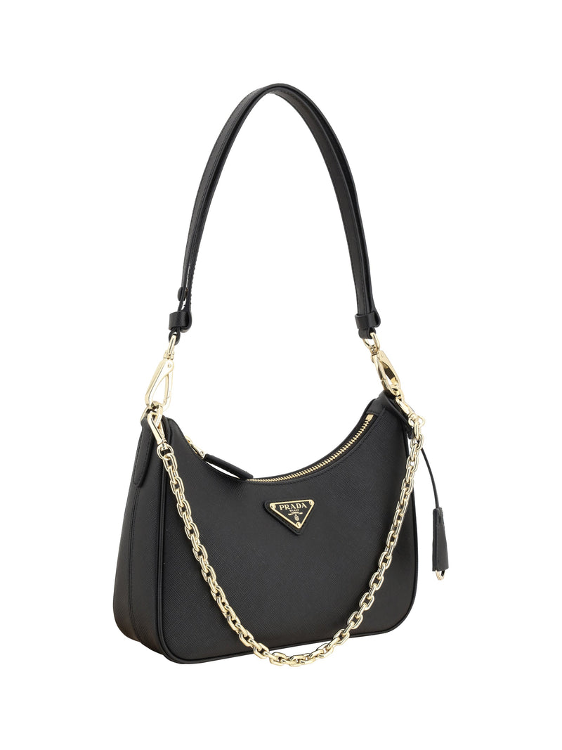 Prada Lux Shoulder Bag — Black Calf Leather Bos Taurus