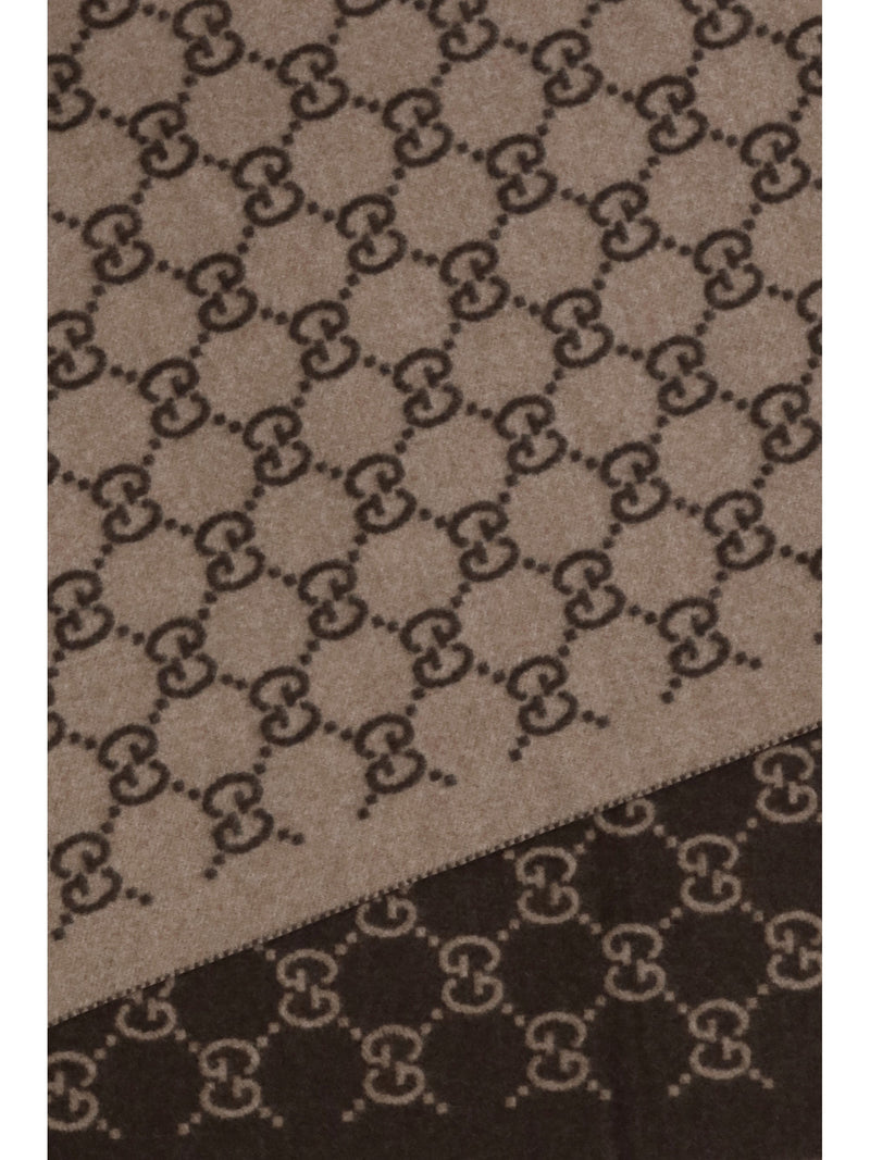 Gucci Gg Cashmere Scarf — Brown Kashmir/capra Hircus Scarfs