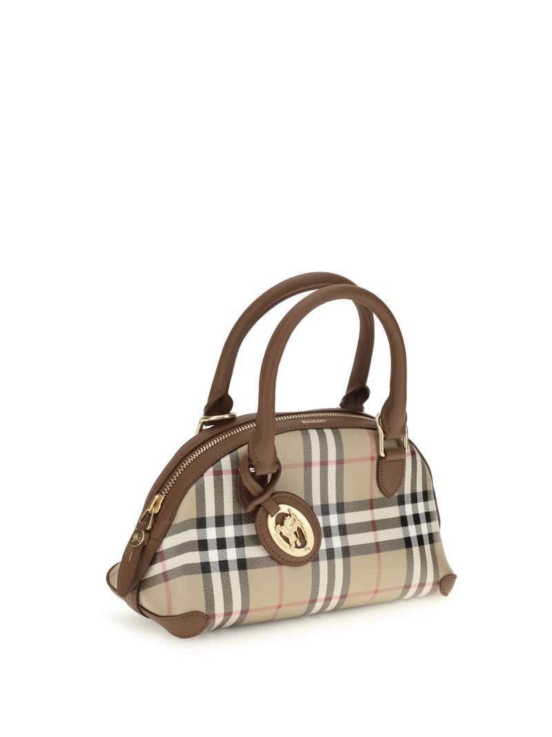 Burberry Top Handle Bag — Beige Canvas