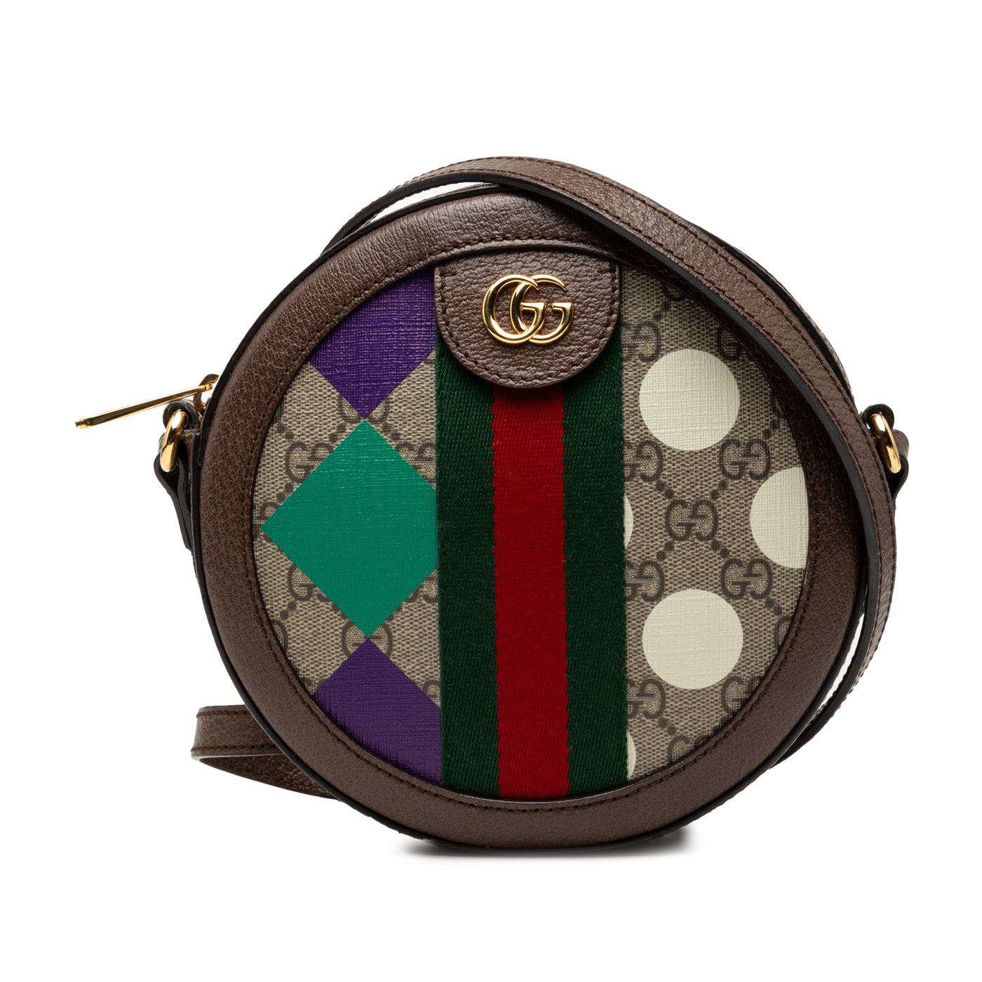 GG Supreme Web Ophidia Graphic Print Round Crossbody - Image 1