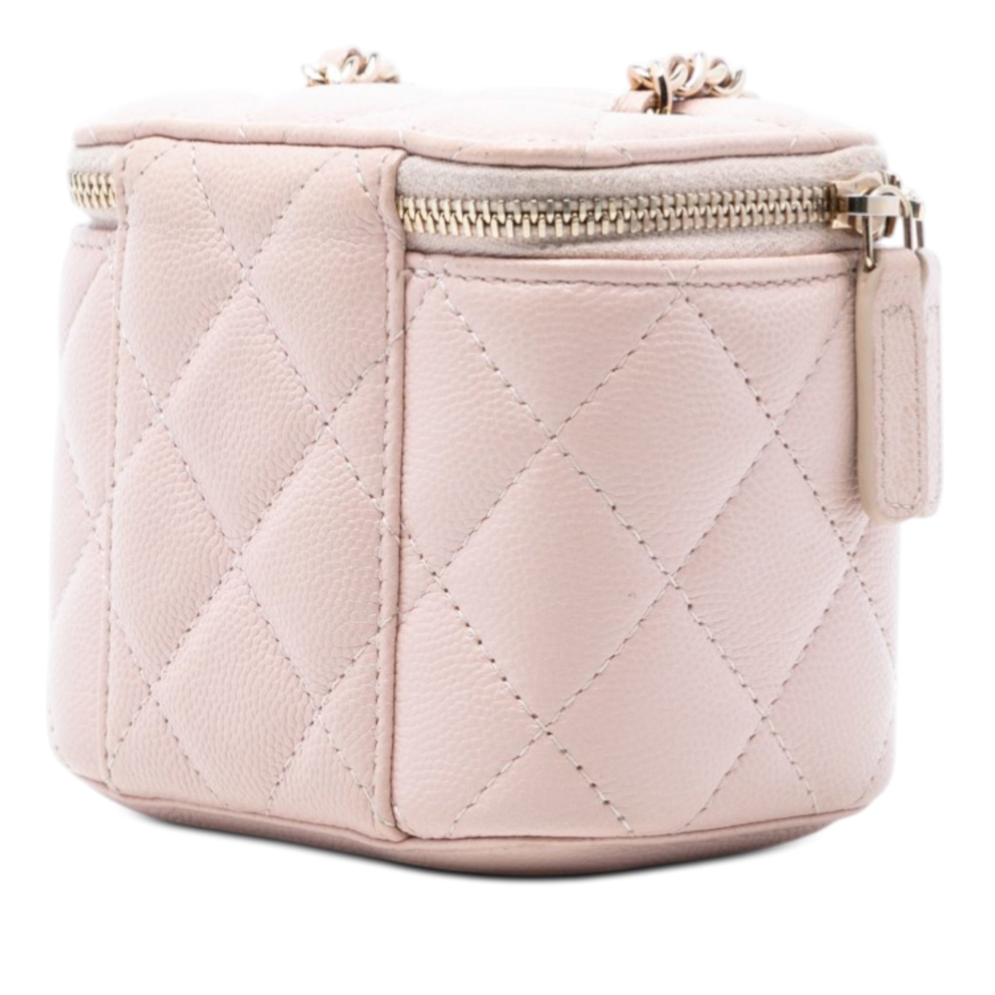 Mini CC Quilted Caviar Vanity Case with Chain - Image 2