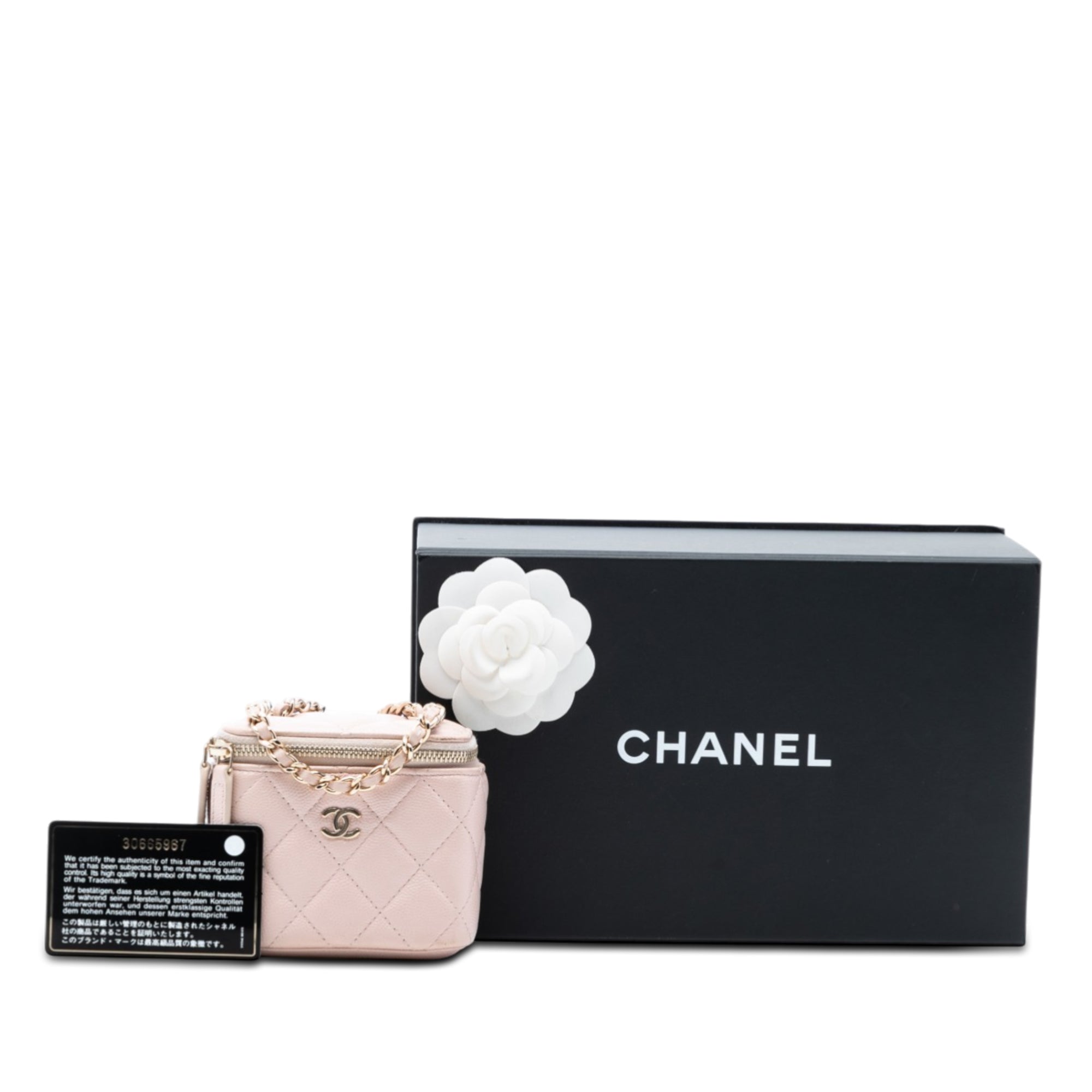 Mini CC Quilted Caviar Vanity Case with Chain - Image 8