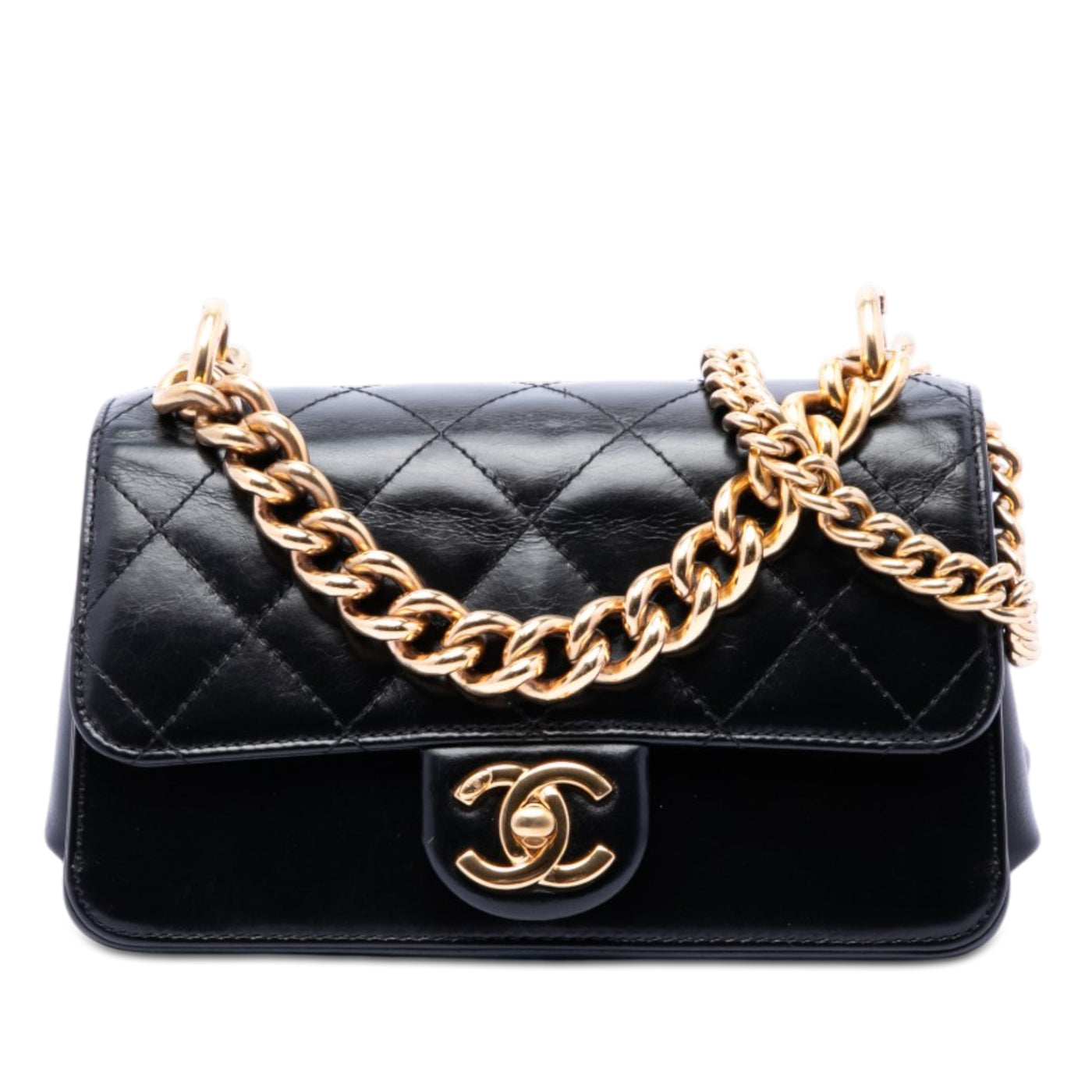 Paris Cosmopolite Mini Aged Calfskin Straight Lined Flap - Image 1