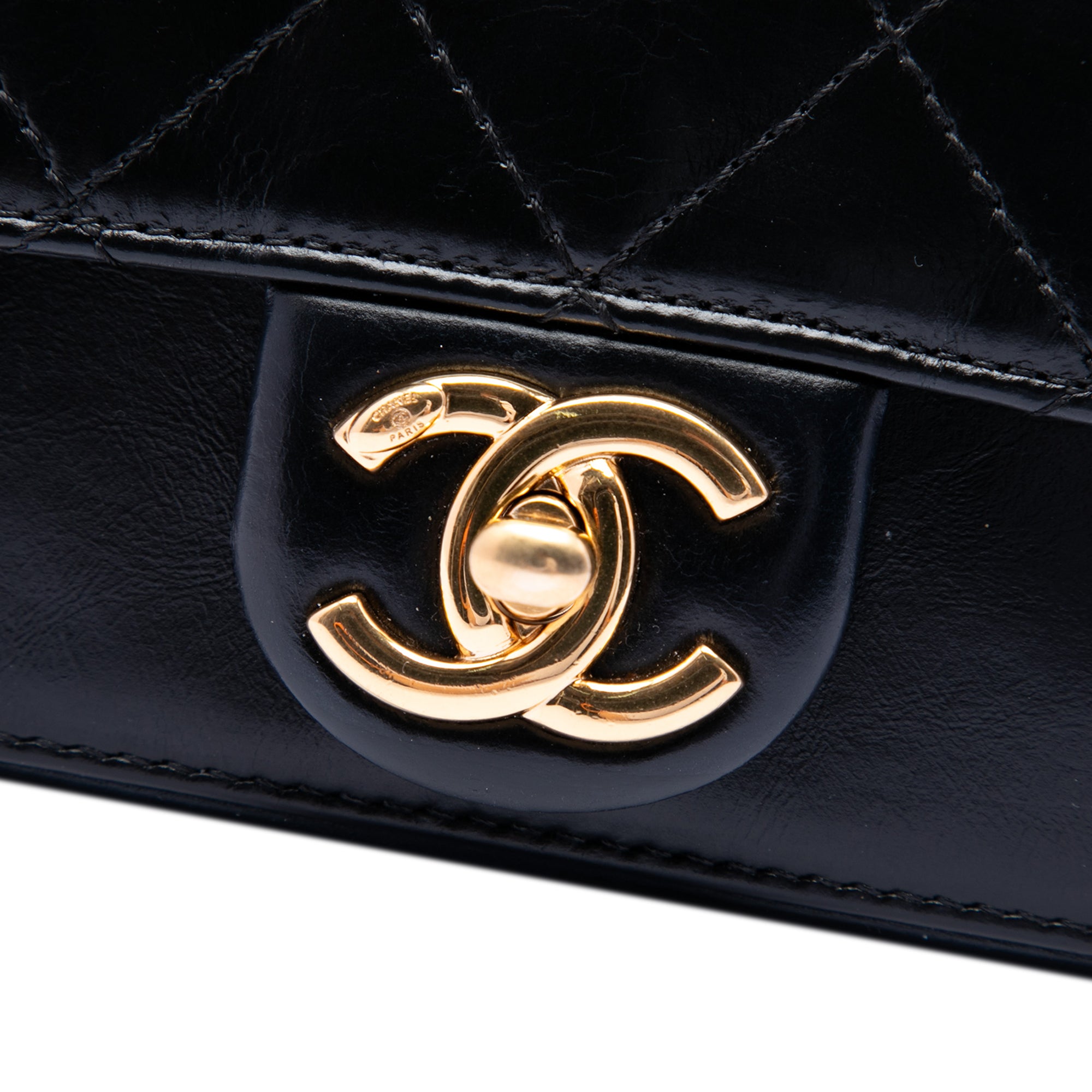 Paris Cosmopolite Mini Aged Calfskin Straight Lined Flap - Image 5