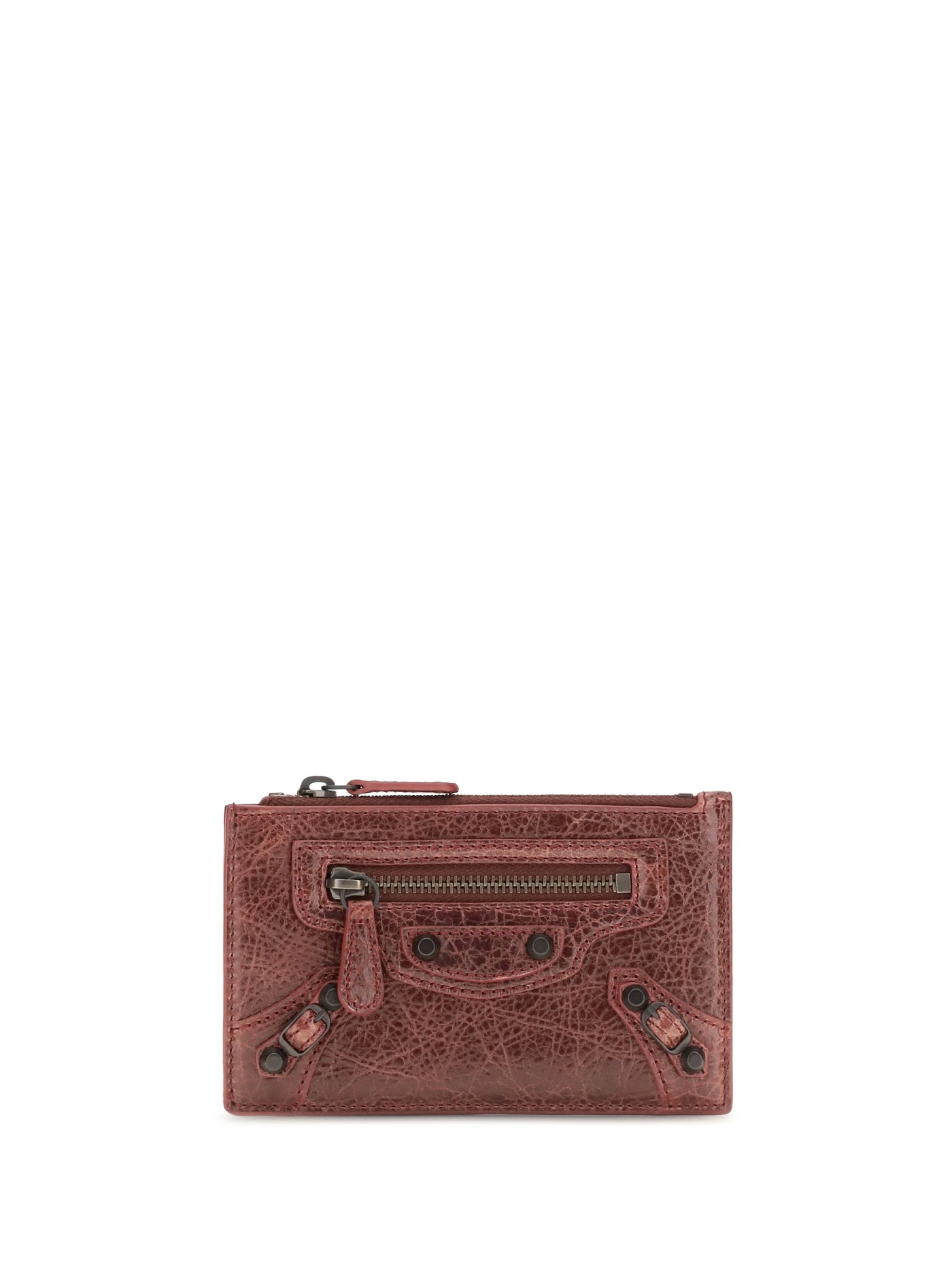 Balenciaga Le City Card Holder Wallet — Red Lamb Ovis Aries