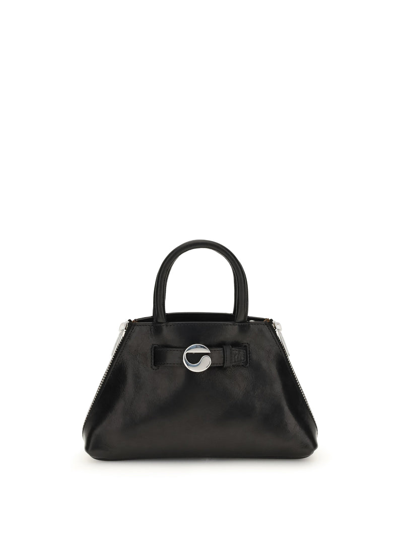 Coperni Data Top Handle Bag — Black Calf Leather