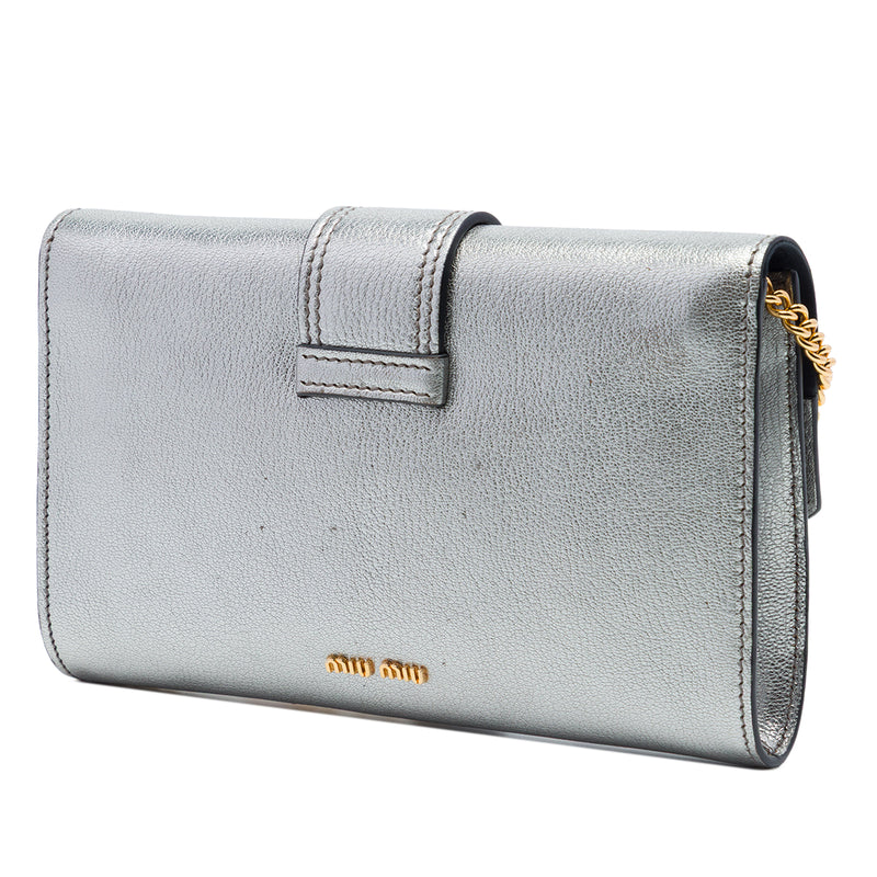Metallic Goatskin Madras Crystal Embellished Crossbody - Image 2