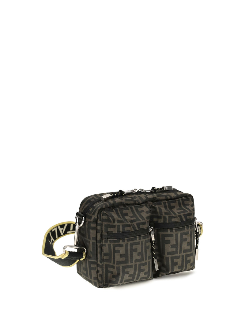 Fendi Ff Shoulder Bag — Brown Polyester