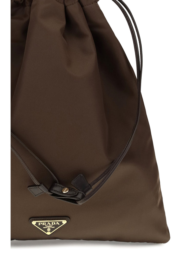 Prada Wish Clutch — Brown Polyamide