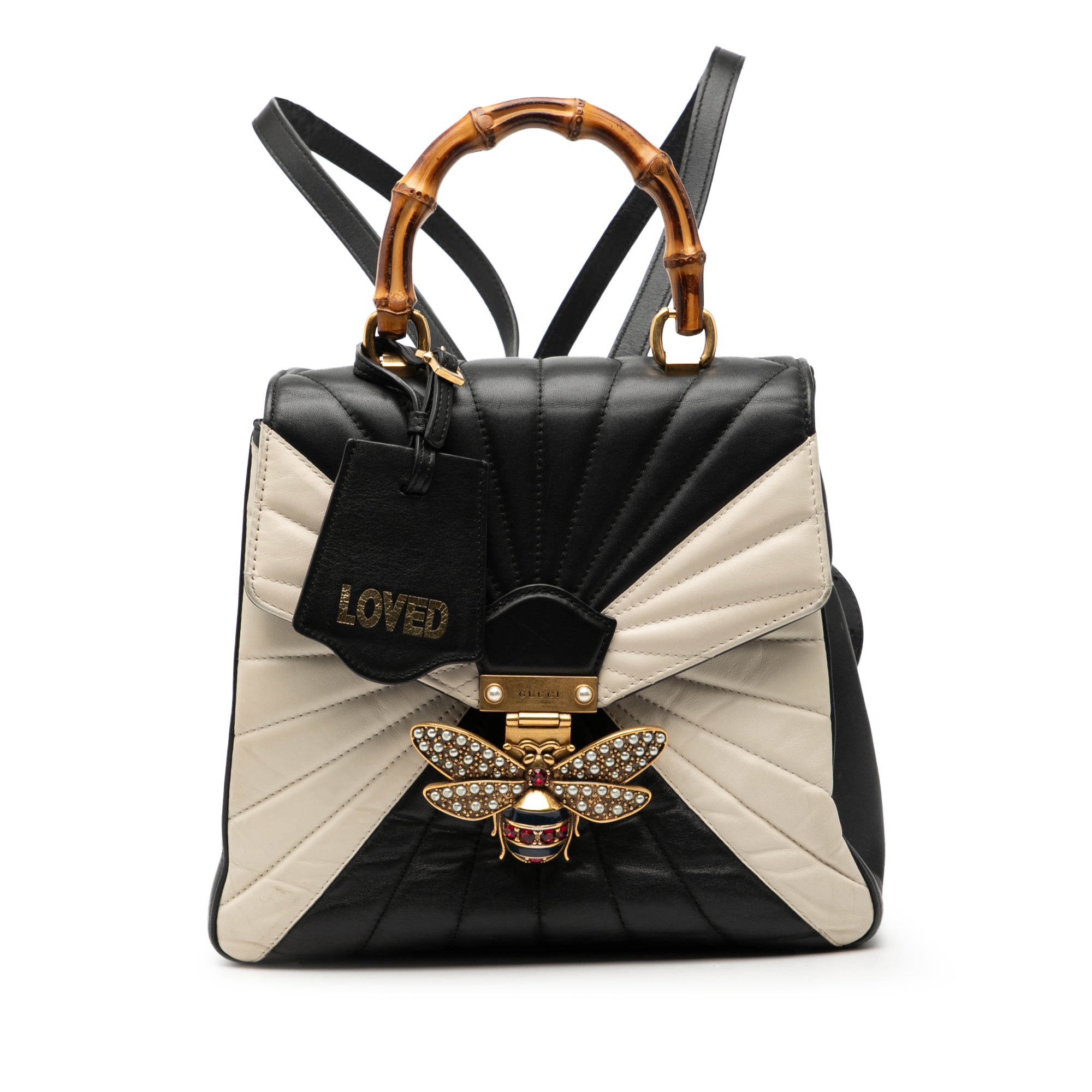 Bicolor Calfskin Bamboo Trapuntata Queen Margaret Backpack - Image 1