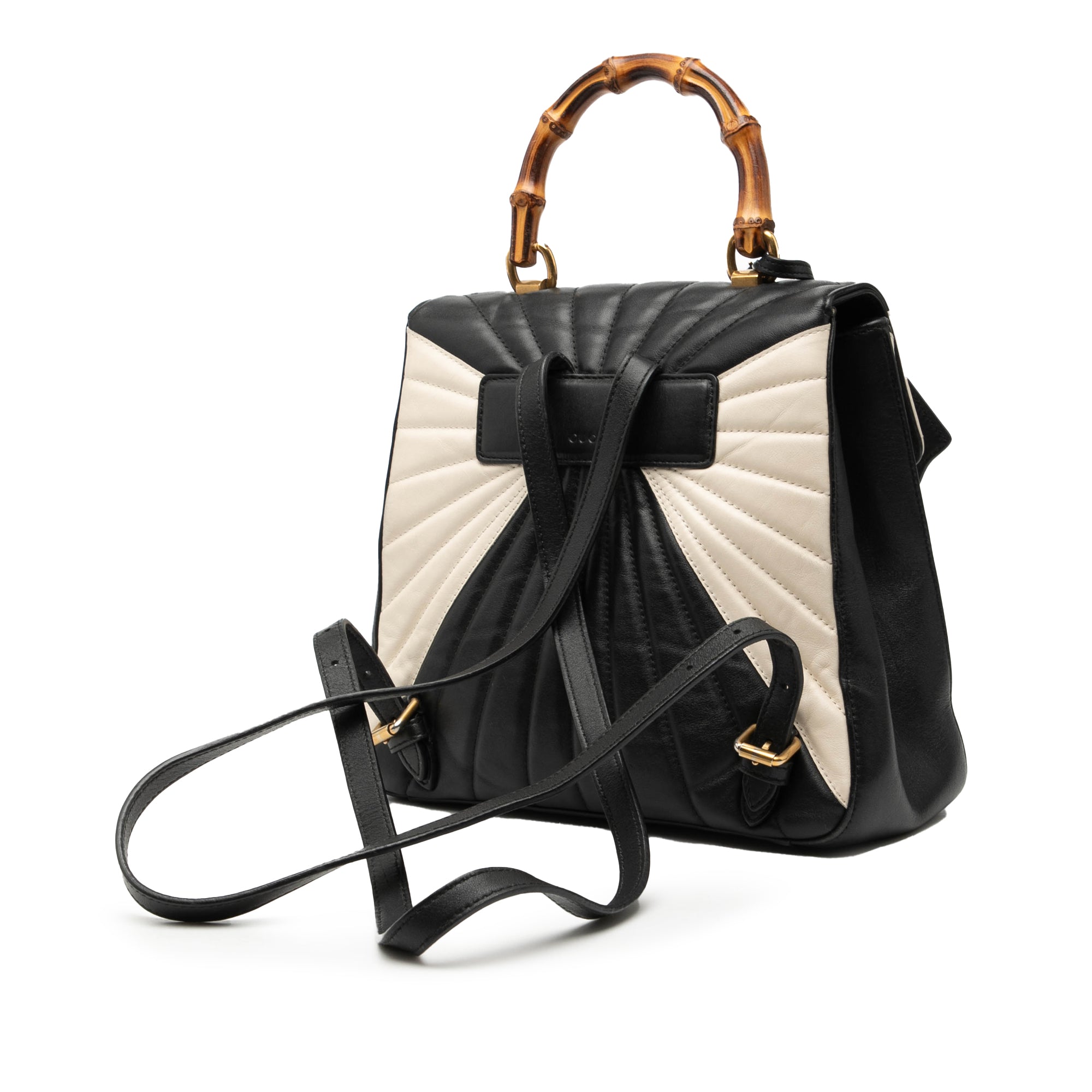 Bicolor Calfskin Bamboo Trapuntata Queen Margaret Backpack - Image 2