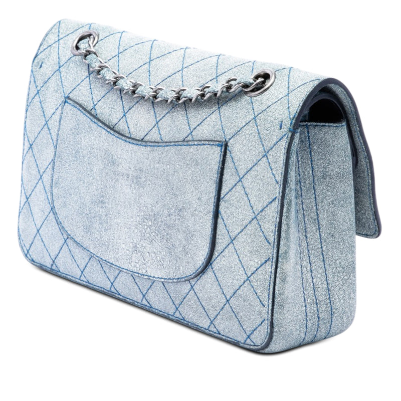 Medium Classic Crackled Calfskin Wild Stitch Double Flap - Image 2