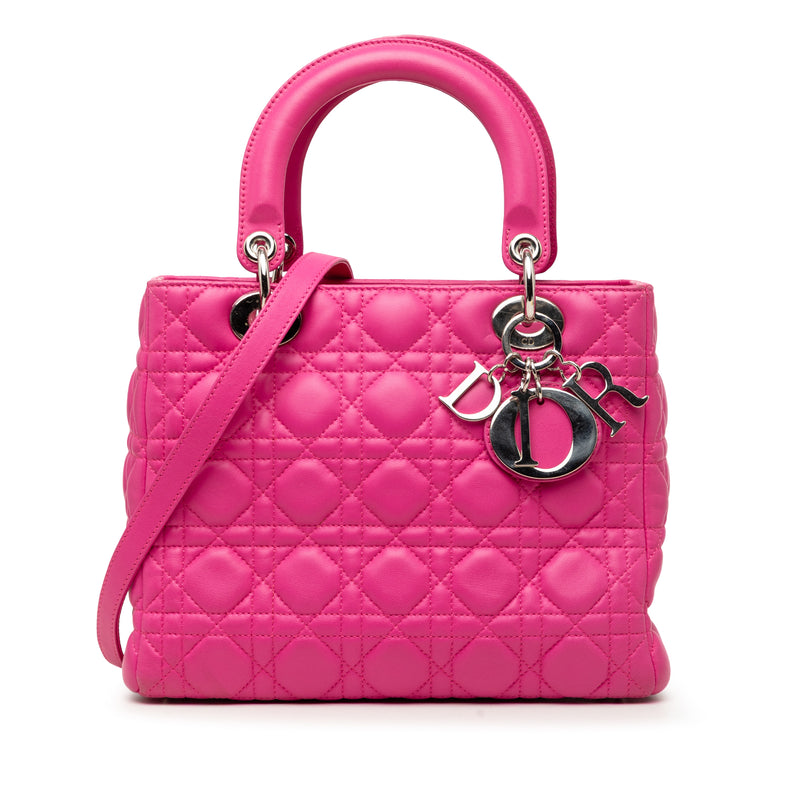 Medium Lambskin Cannage Lady Dior