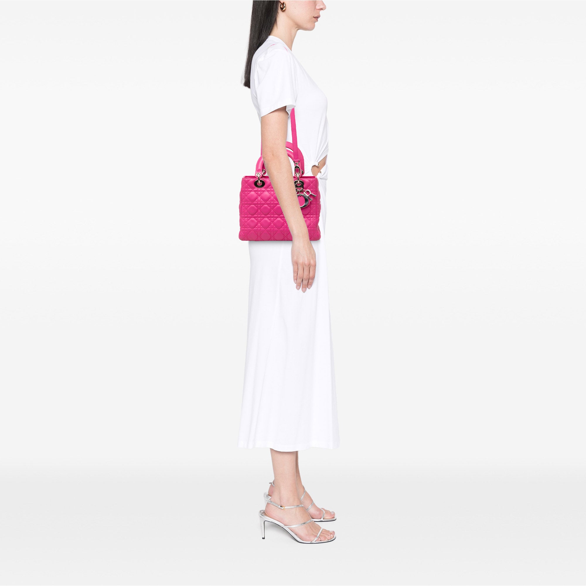 Medium Lambskin Cannage Lady Dior - Image 7