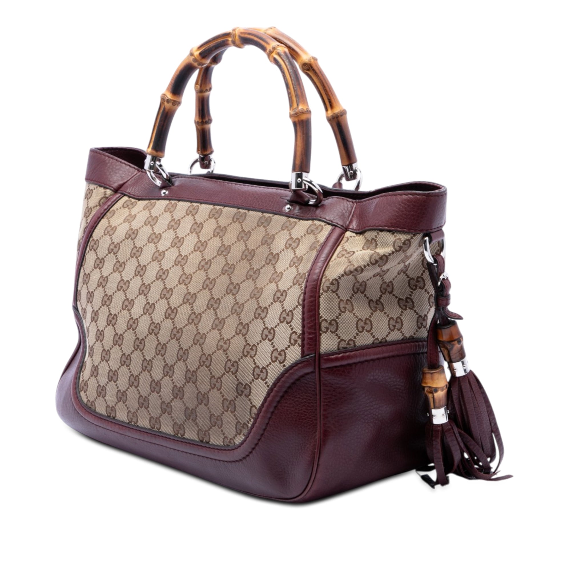 Medium GG Canvas New Bamboo Tassel Tote - Image 2