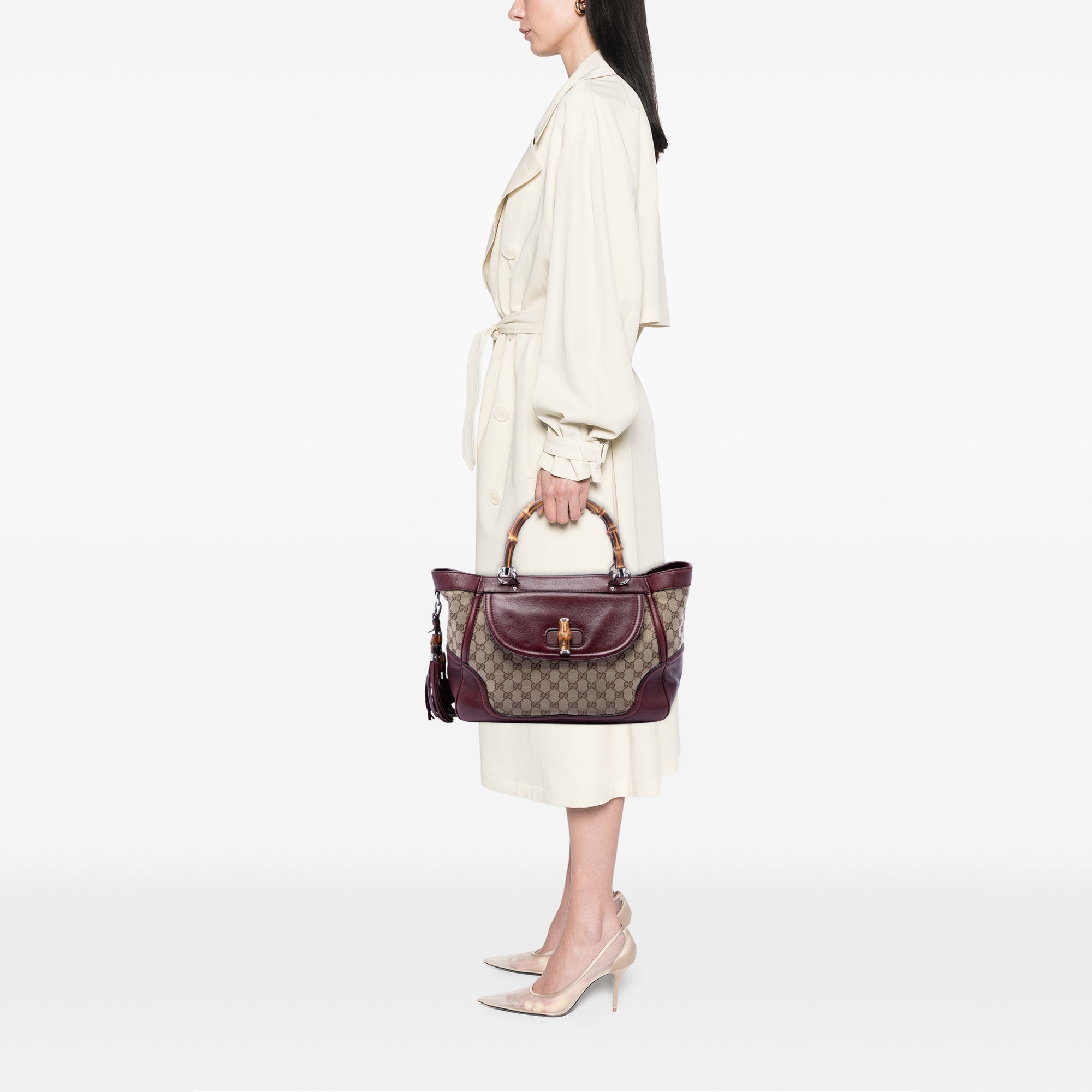 Medium GG Canvas New Bamboo Tassel Tote - Image 6