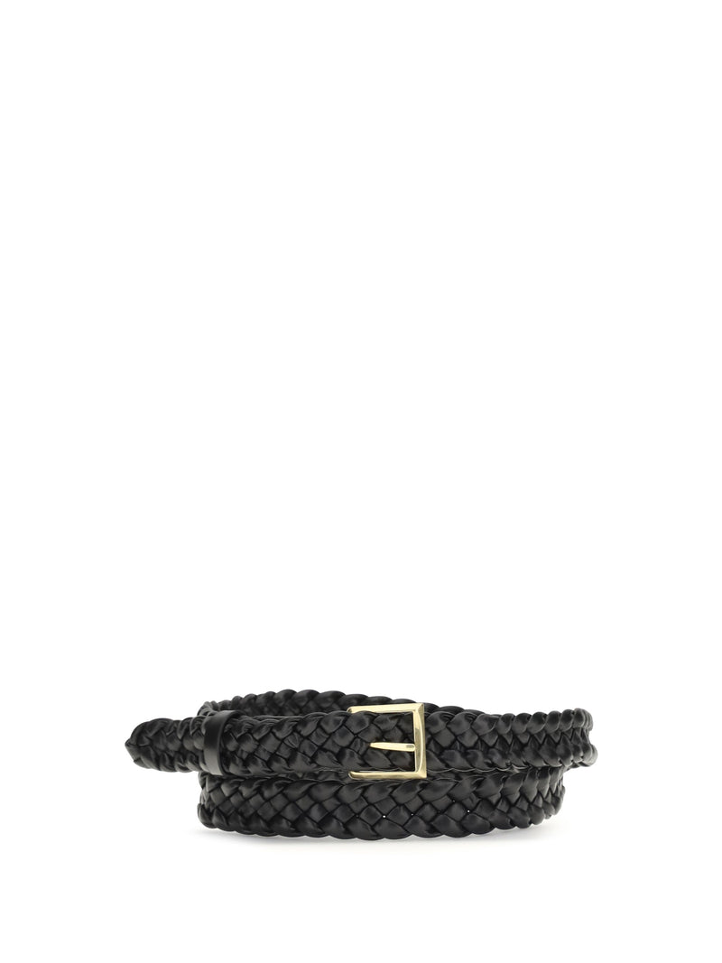 Bottega Veneta Solo Belt — Black Calf Leather