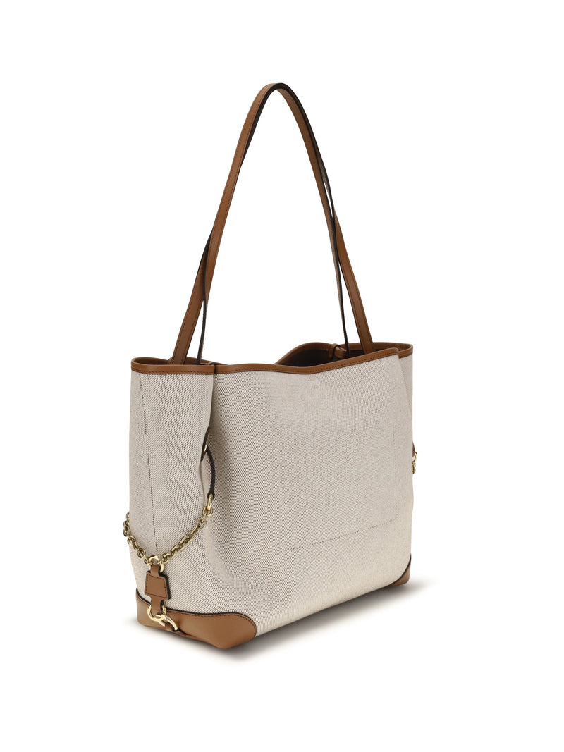 Chloé Clover Tote Bag — Brown Cotton