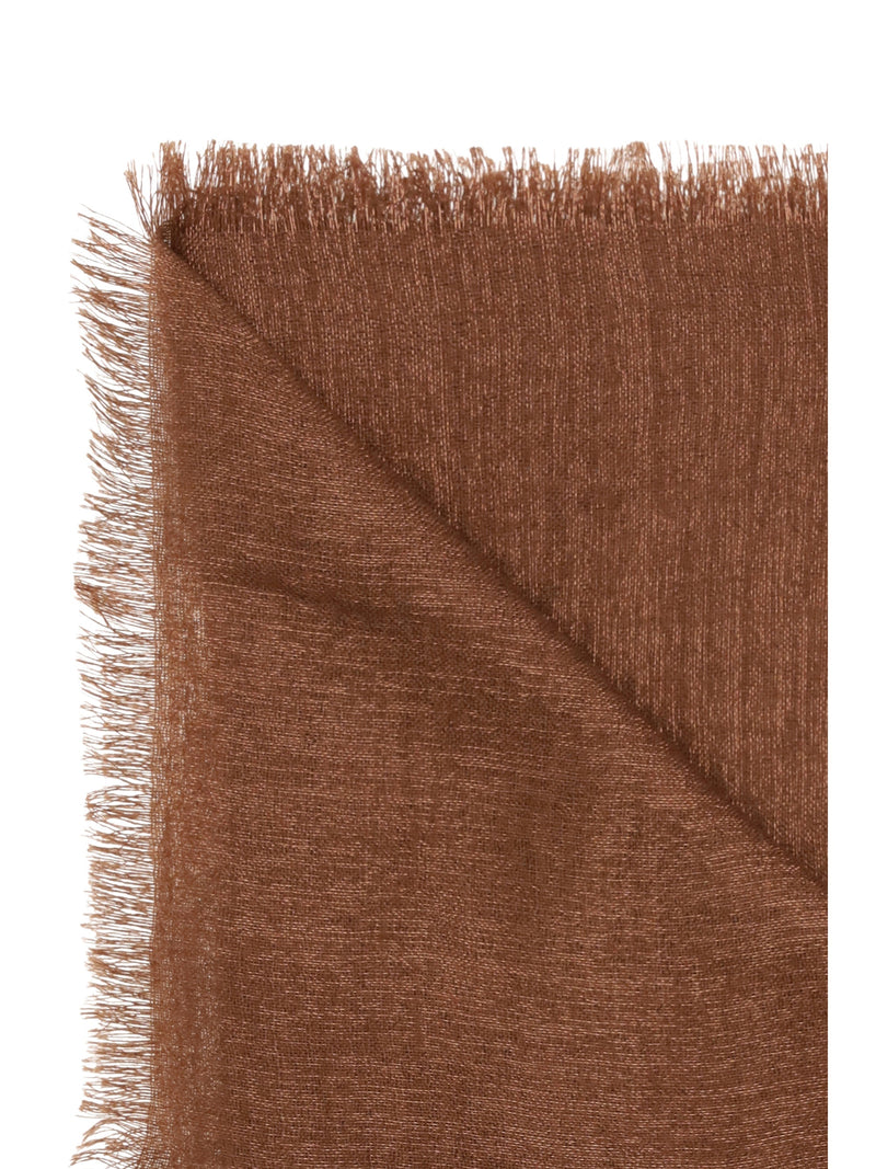Brunello Cucinelli Silk And Cashmere Scarf — Brown Scarfs