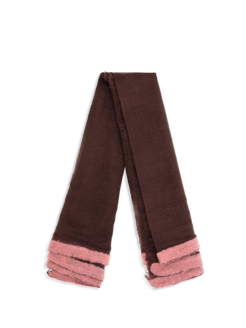 Mirror The Sky Semi-Felted Cashmere Scarf — Brown (capra Hircus) Scarfs