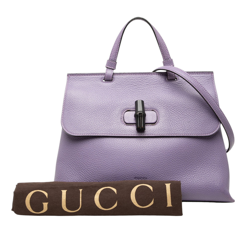 Medium Calfskin Bamboo Daily Satchel - Image 7