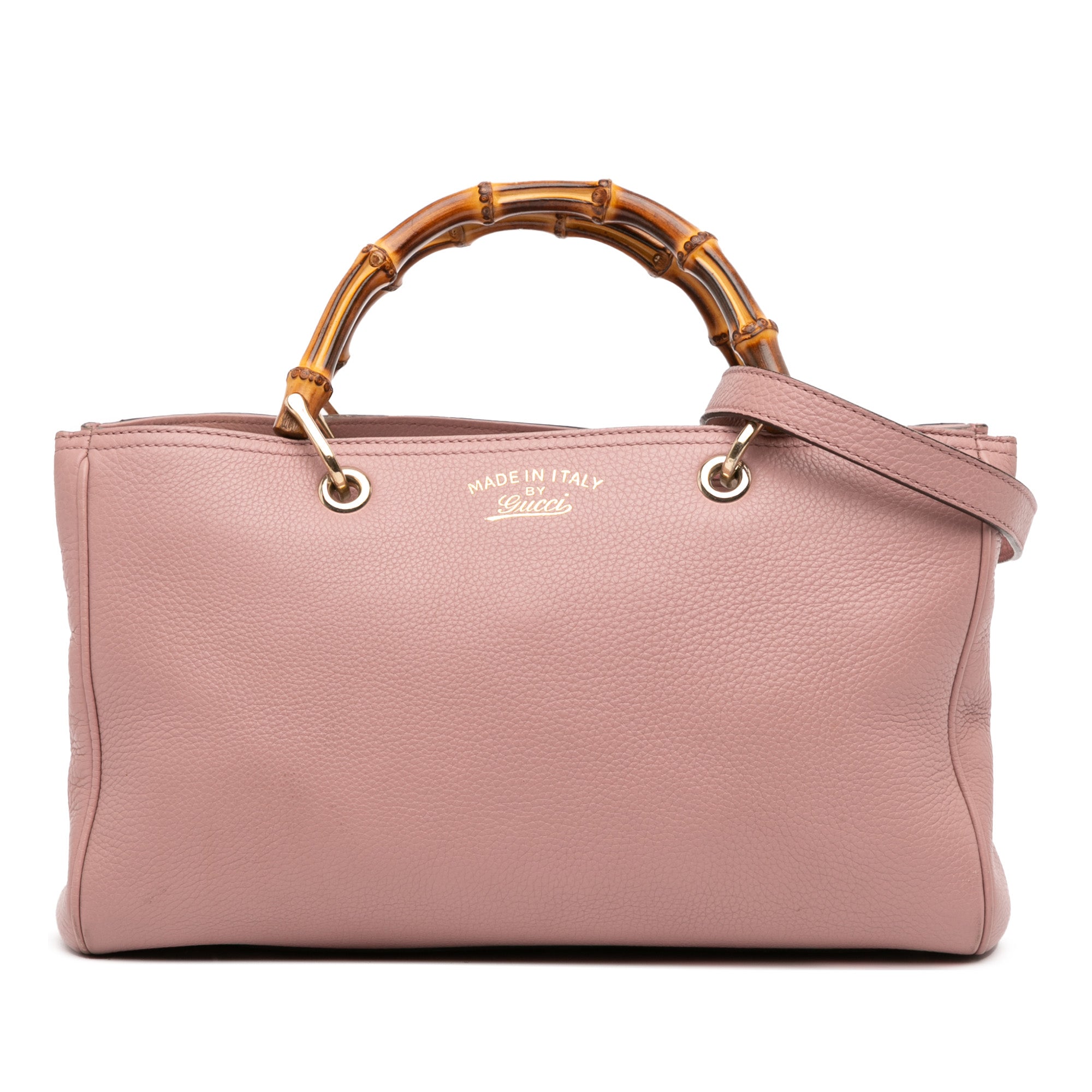 Medium Calfskin Bamboo Shopper Satchel - Image 1