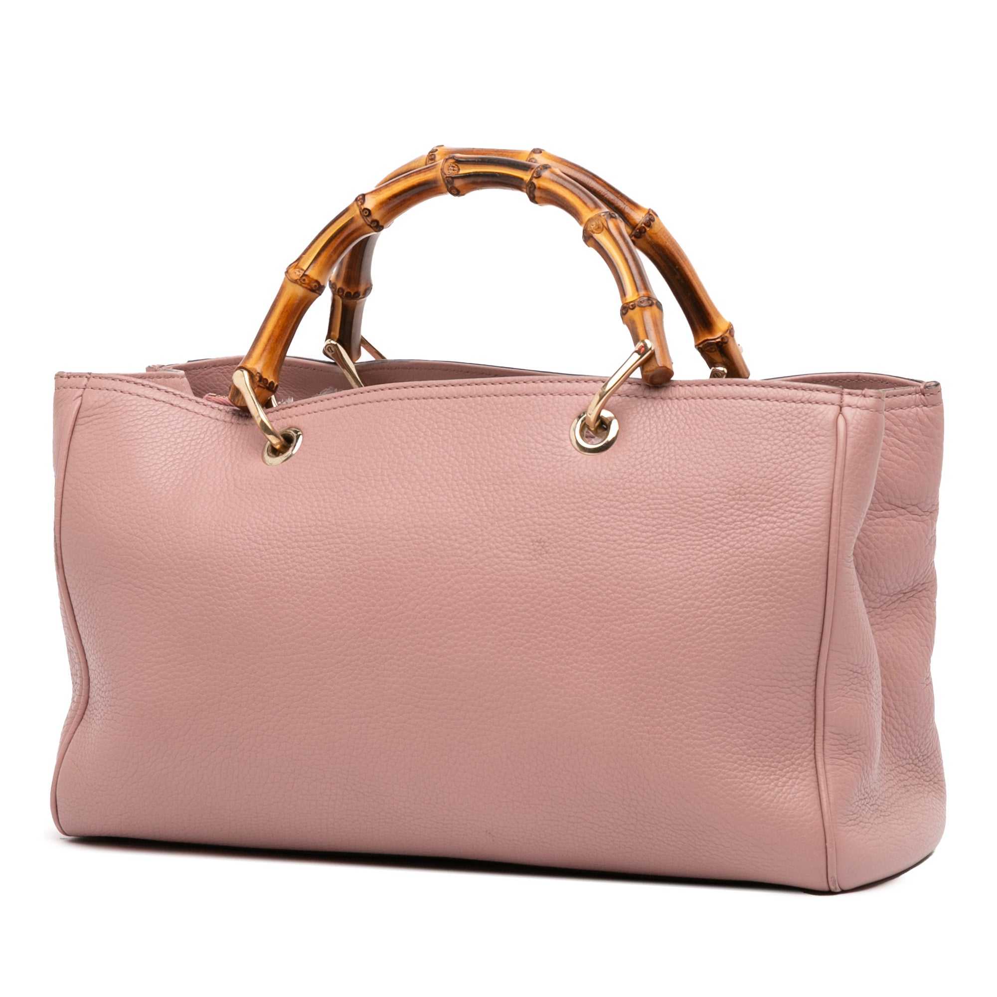 Medium Calfskin Bamboo Shopper Satchel - Image 2