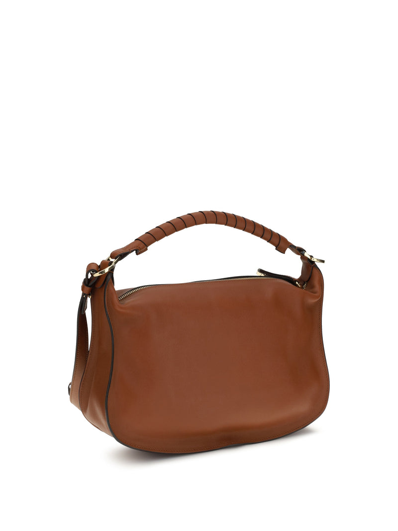 Chloé Marcie Shoulder Bag — Brown Calf Leather (bos Taurus)