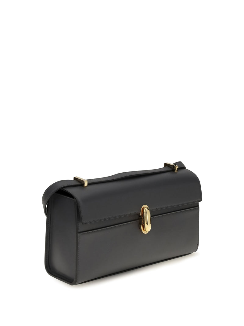 Savette Symmetry 26 Shoulder Bag — Black Calf Leather