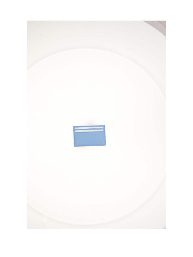 Celine Lamb Leather Colorblock Card Case — Blue Cases