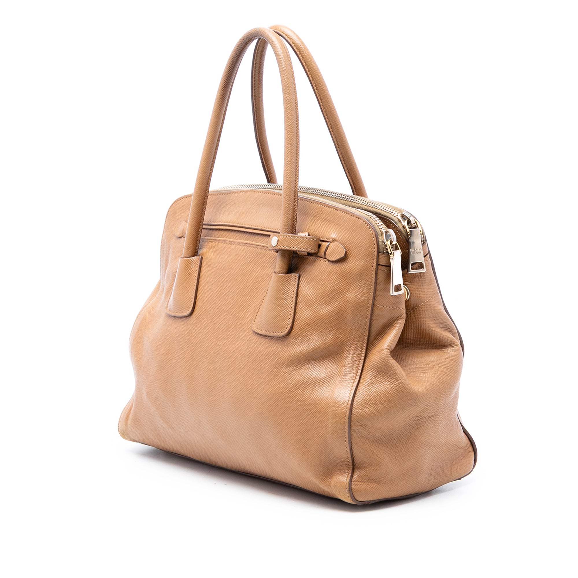 Large Saffiano Cuir Double Zip Top Handle Bag - Image 2