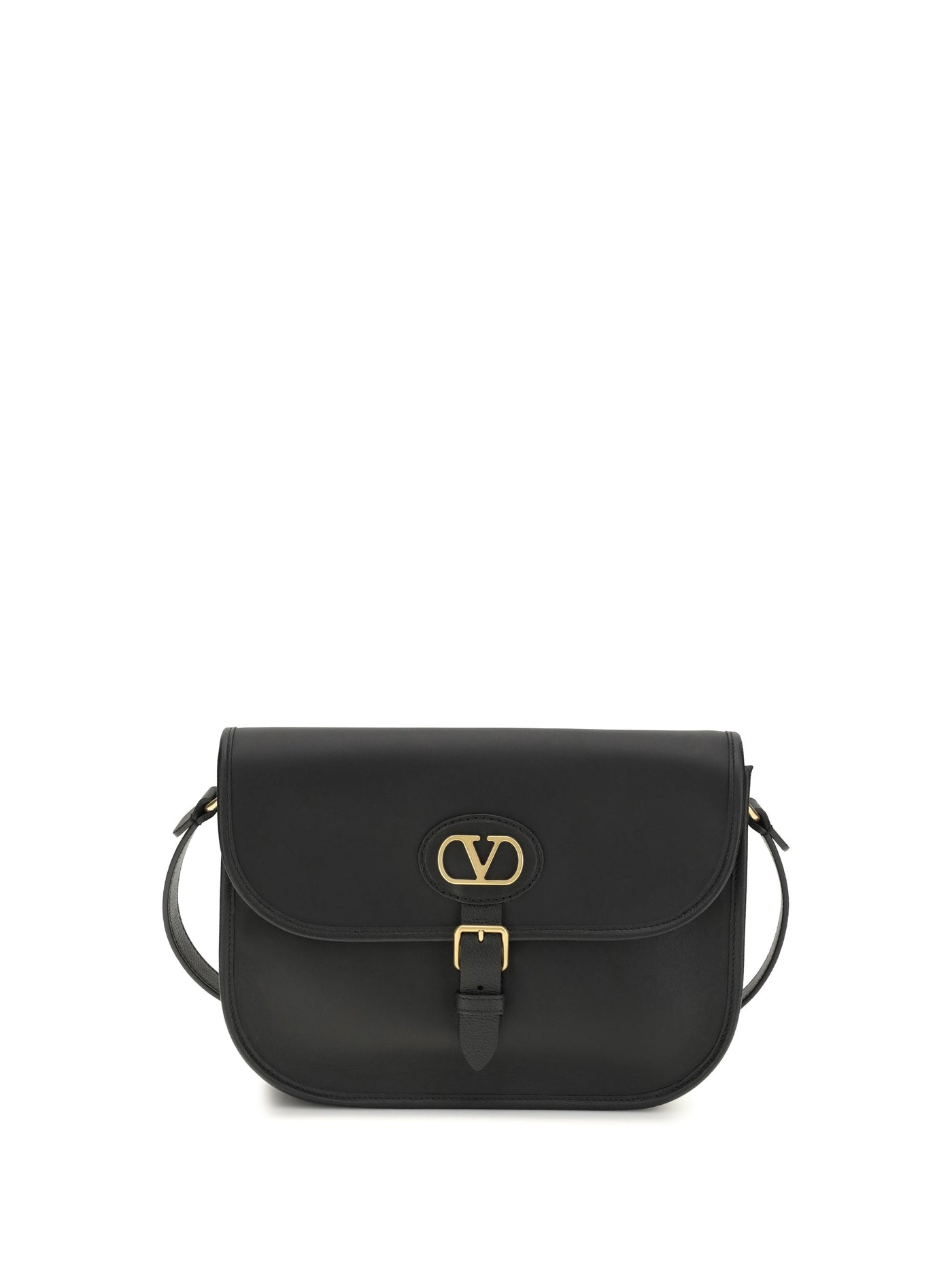Valentino Garavani Shoulder Bag — Black Calf Leather Bos Taurus