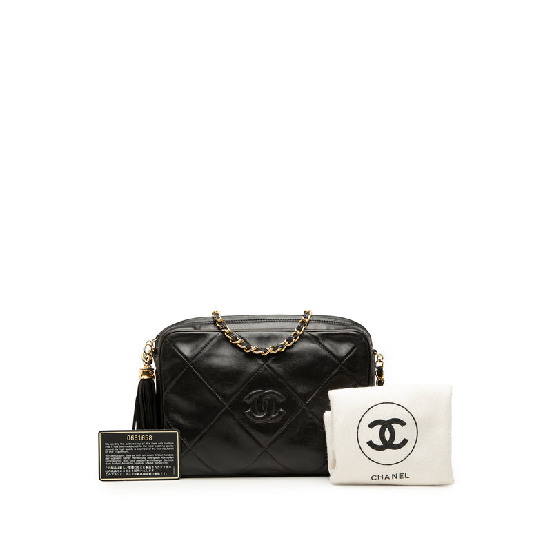 CC Diamond Quilted Lambskin Tassel Camera Bag - Image 8