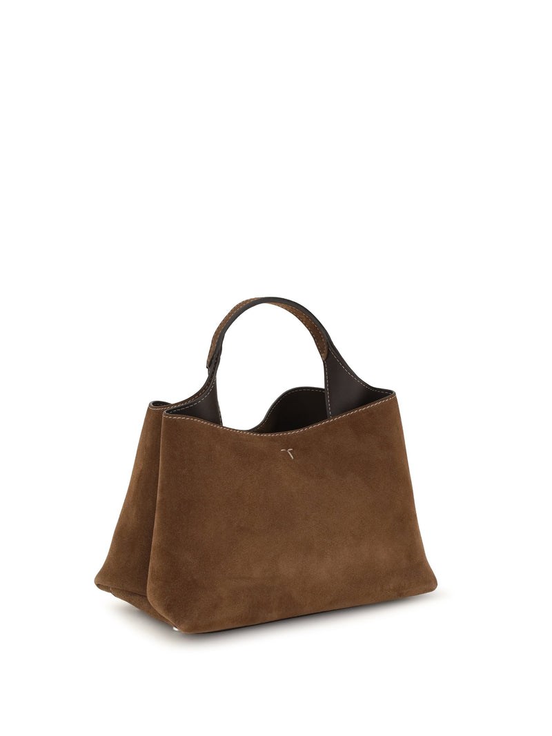 Tods Suede With Removable T Pendant Shoulder Bag — Brown Calf Leather Bos Taurus